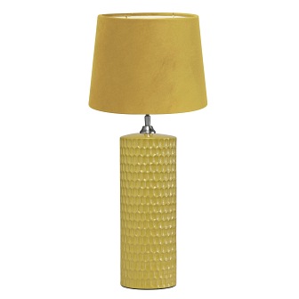 Duża żółta lampa stołowa ceramiczna Honeycomb
